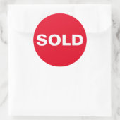 Aangepast rood verkocht ticker ronde sticker (Tas)