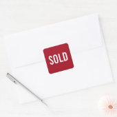 Aangepast rood verkocht ticker vierkante sticker (Envelop)