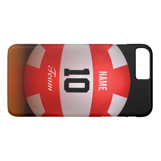 Aangepast rood volleybal Case-Mate iPhone case (Achterkant (Horizontaal))