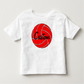 Aangepast rood volleybal T-shirt (Voorkant)