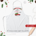 Aangepast,  rood vrachtwagen, verse snijbomen, fee schort<br><div class="desc">Pas dit prachtige schort aan met uw eigen naam/familienaam en boodschap! Prachtige waterverf rode vrachtwagen met kerstboom op de achterkant, rood lint met groen met naam en de uitdrukking "Boerderij Fresh Cut-kerstbomen" in een combinatie van handgeschreven kalligrafie en bloktypografie. Voeg tekst onder vrachtwagen en bij de bodem of wissel tekst...</div>