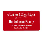 Aangepast rood wit ellegant kerstretour-adres etiket (Voorkant)