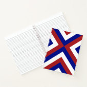 Aangepast rood, wit en blauw Chevrons Notitieboek (Binnen)