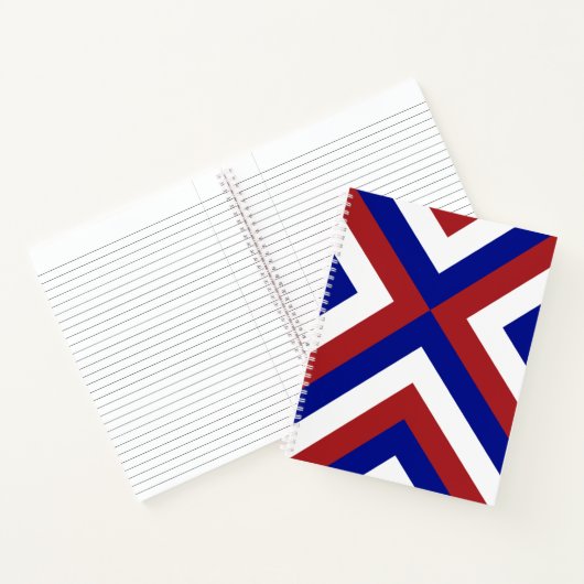 Aangepast rood, wit en blauw Chevrons Notitieboek (Binnen)