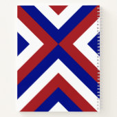 Aangepast rood, wit en blauw Chevrons Notitieboek (Achterkant)