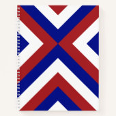 Aangepast rood, wit en blauw Chevrons Notitieboek (Voorkant)