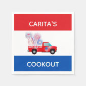 Aangepast rood, wit en blauw Napkins Servet (Voorkant)