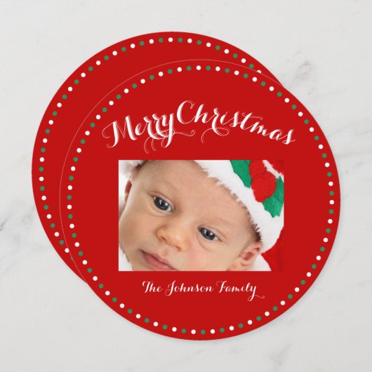 Aangepast rood wit kerstWenskaart Feestdagenkaart (Voorkant / Achterkant)