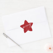 Aangepast rood + wit 'Merry' kerst/feestdag Ster Sticker (Envelop)
