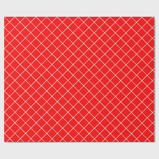 Aangepast Rood & Wit Retro Nostalgisch Kerstcadeau Cadeaupapier (Vlak)