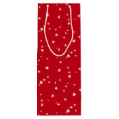 Aangepast rood & wit sterren patroon wijn cadeautas (Achterkant)