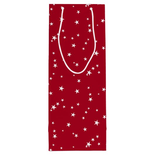 Aangepast rood & wit sterren patroon wijn cadeautas (Achterkant)