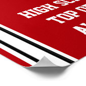 Aangepast rood, wit, zwarte borden Basketball-Post Poster (Hoek)