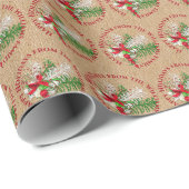 Aangepast rood-witte snoepriet groen olievlek Wrea Cadeaupapier (Rol Hoek)