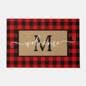 Aangepast rood zwart buffel Controleer het patroon Deurmat (Voorkant)
