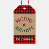 Aangepast rood zwart buffelblok met patroon cadeaulabel (Voorkant)