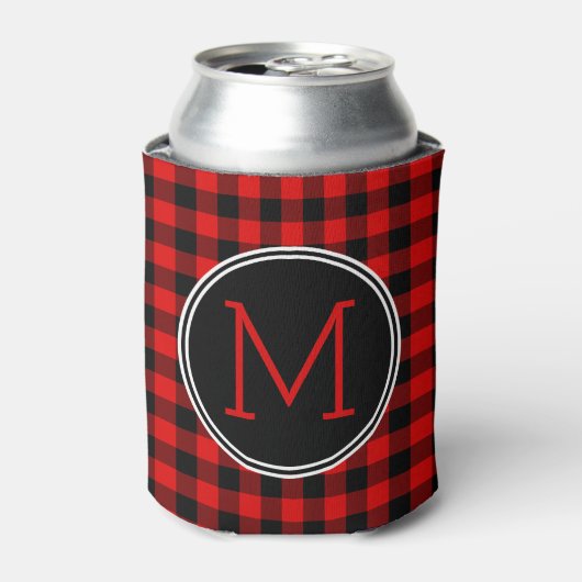 Aangepast rood zwart bufferpatroon controleren blikjeskoeler (Blikje Voorkant)