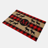 Aangepast rood zwart bufferpatroon controleren deurmat (Schuin)