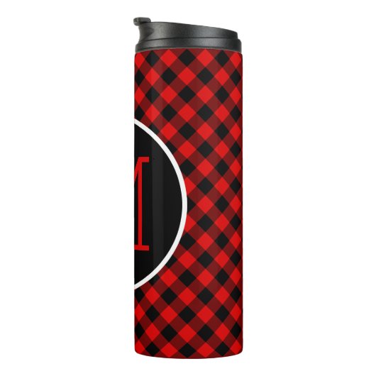 Aangepast rood zwart bufferpatroon controleren thermosbeker (Geroteerd rechts)