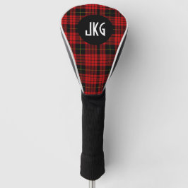 Aangepast rood, zwart en geel Tartan Golfheadcover