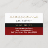 Aangepast - Rood, zwart en wit met Cinnamon Red Li Visitekaartje (Achterkant)