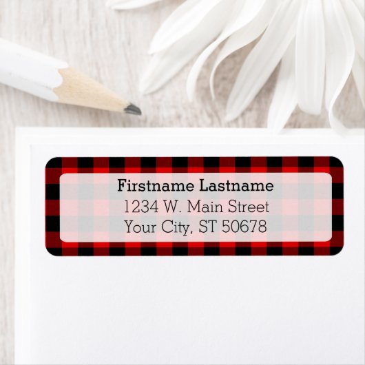 Aangepast rood zwart-landcontrole, patroon etiket (Insitu)