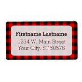 Aangepast rood zwart-landcontrole, patroon etiket (Voorkant)