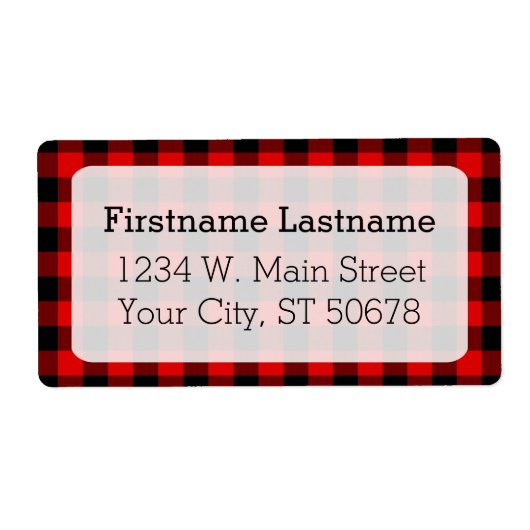 Aangepast rood zwart-landcontrole, patroon etiket (Voorkant)