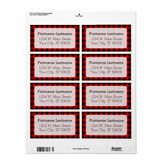 Aangepast rood zwart-landcontrole, patroon etiket (Full Sheet)