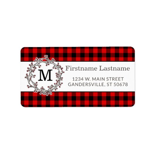 Aangepast rood zwart-landingsadres voor cheque etiket (Voorkant)