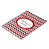 Aangepast rood zwart-wit Chevron-laptop Notitieboek (Linkerzijde)