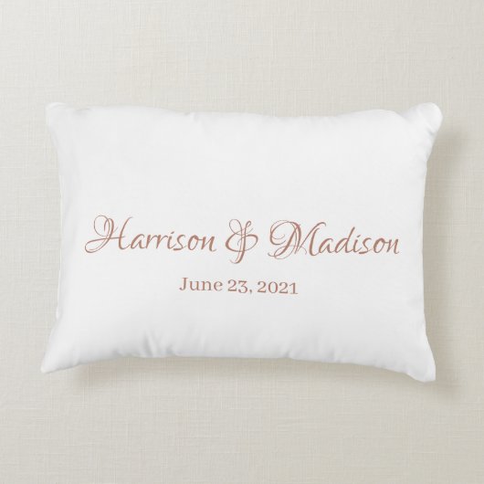 Aangepast Roos Aangepaste paar Datum bruiloft Accent Kussen (Achterkant)