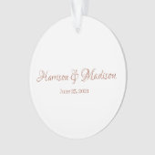 Aangepast roos Aangepaste paar Datum bruiloft Ornament (voorkant)