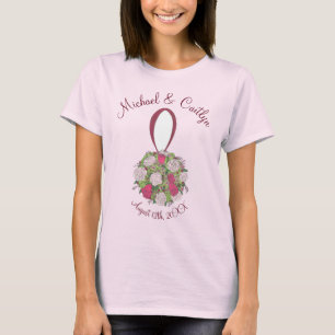 Aangepast Roos Floral Bride Wedding Bouquet T-shirt