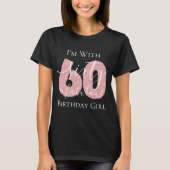Aangepast Roos Gold 60 Fab Birthday Glitter T-shirt (Voorkant)