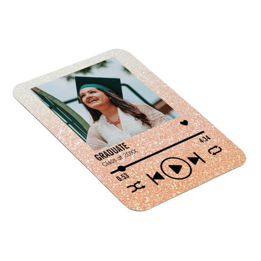 Aangepast Roos Gold Afstuderen Fotolijst Magneet (Rechterzijde)