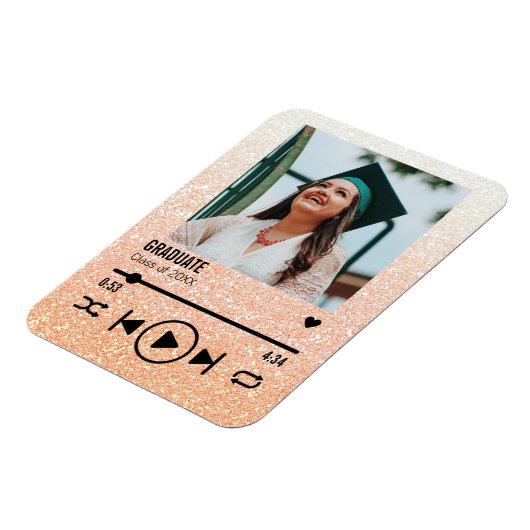 Aangepast Roos Gold Afstuderen Fotolijst Magneet (Linkerzijde)