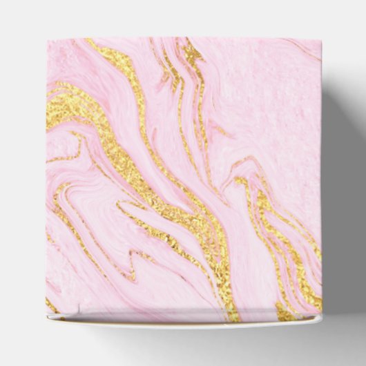 Aangepast Roos Gold Blush Pink Marble White Gift Bedankdoosjes (Bovenkant)