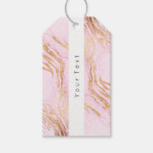 Aangepast Roos Gold Blush Roze Marble White Name Cadeaulabel (Voorkant)