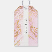 Aangepast Roos Gold Blush Roze Marble White Name Cadeaulabel (Achterkant)