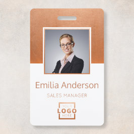 Aangepast Roos Gold Business Logo werknemer Foto Badge