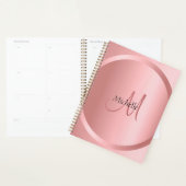 Aangepast Roos Gold Elegant Monogram Modern Planner (Display)