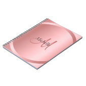 Aangepast Roos Gold Elegant monogram Notitieboek (Linkerzijde)