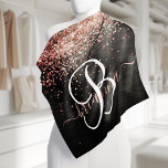 Aangepast Roos Gold Glitter Black Sparkle Monogram Bandana<br><div class="desc">Pas dit trendy elegant bandana-ontwerp met  roos gouden mousserende glitter gemakkelijk aan op een zwarte geborstelde metalen achtergrond.</div>