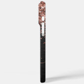 Aangepast Roos Gold Glitter Black Sparkle Monogram Case-Mate iPhone Case (Achterkant / Links)