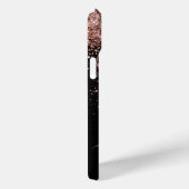 Aangepast Roos Gold Glitter Black Sparkle Monogram Case-Mate iPhone Case (Achterkant / Rechts)