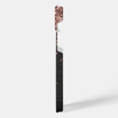 Aangepast Roos Gold Glitter Black Sparkle Monogram iPhone Hoesje (Linkerkant)