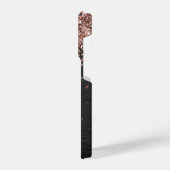 Aangepast Roos Gold Glitter Black Sparkle Monogram iPhone Hoesje (Linkerkant)