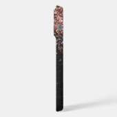 Aangepast Roos Gold Glitter Black Sparkle Monogram iPhone Hoesje (Linkerkant)