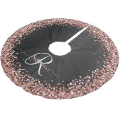Aangepast Roos Gold Glitter Black Sparkle Monogram Kerstboom Rok (Gekanteld)